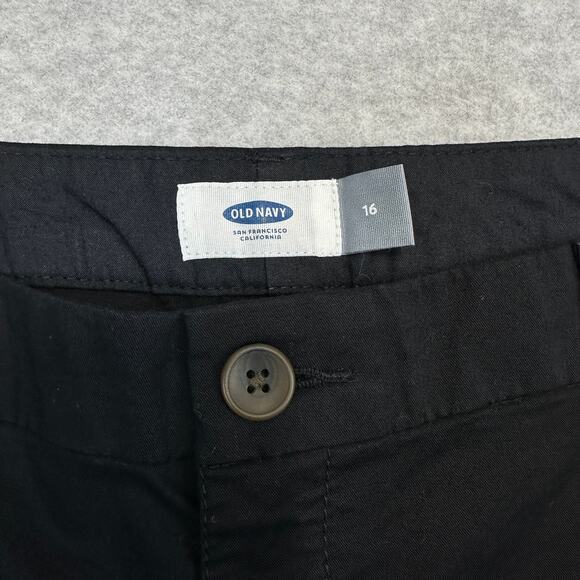 Old Navy Chino Shorts WMNS 16 Black High Waisted Everyday Twill Stretch Casual - Picture 4 of 8